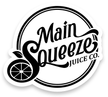 Logo for Main Squeeze Juice Company in black and white